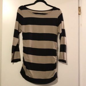 Andrea Jovine Black and Tan Striped Tunic